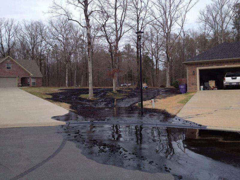 Everybody's seen pictures of oil spills in the countryside, this is what it looks like in your back yard.