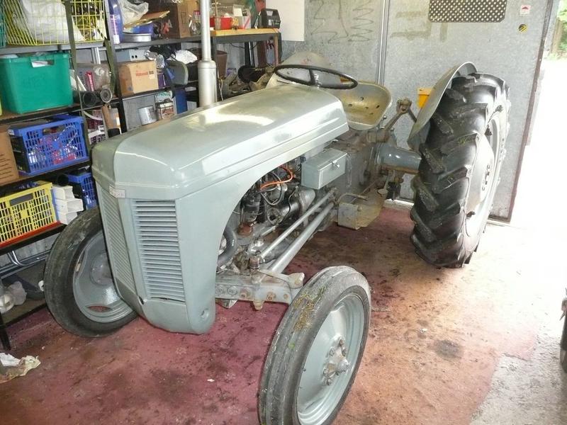 Resting. Not many tractors get their own carpet.