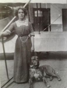 Hilda, Kroshka and an aircraft, presumably one her factory made. It appears to have a cock-pit