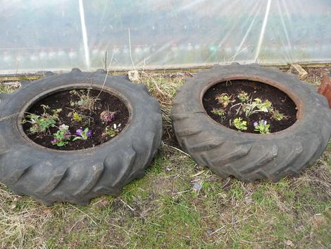 A pair of Ferguson flower beds